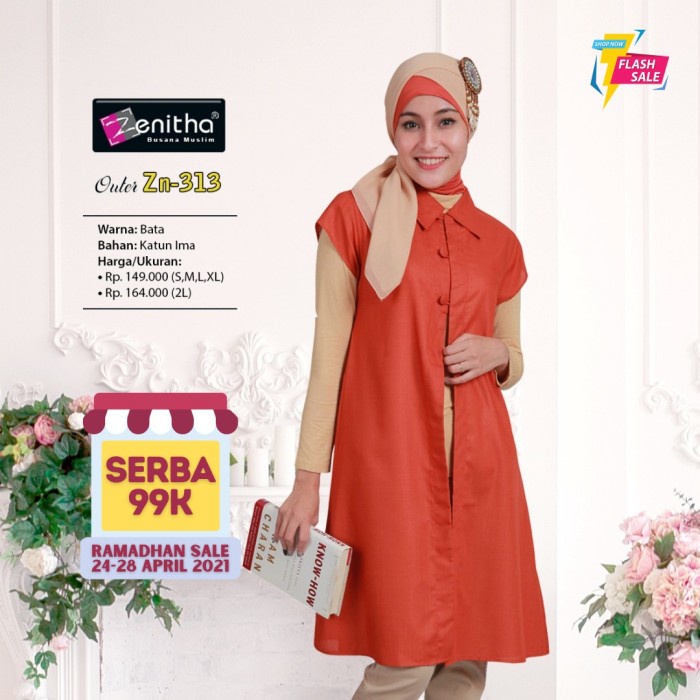 ✨LARIS✨ -Outerwear Zn-313 Long Vest Muslim Wanita Rompi Panjang Tanpa Lengan - Abu, S