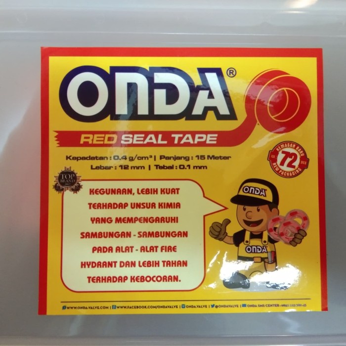 

Seal tape / Seal tip merah onda 1/2" inch Kotak/Box