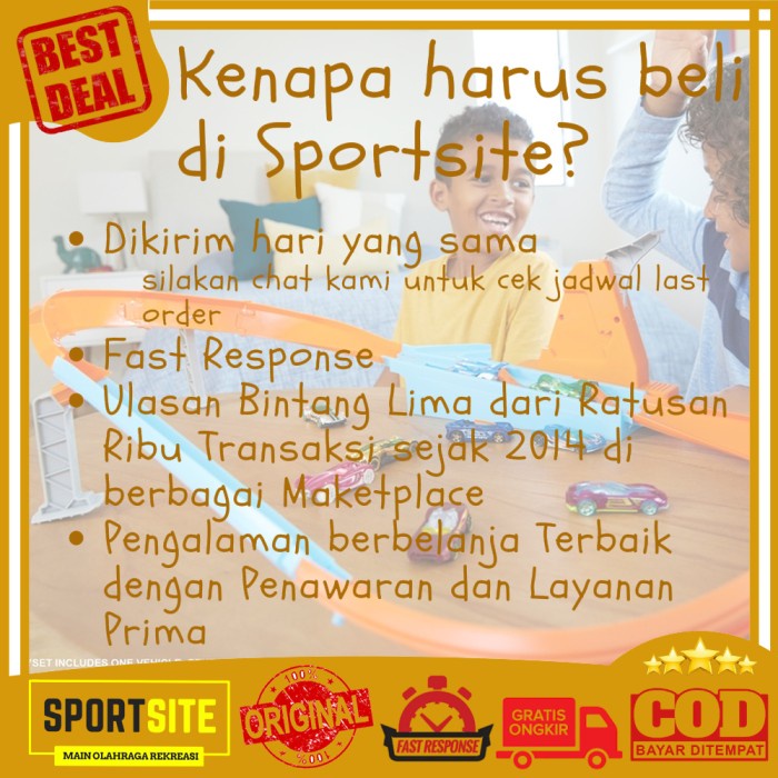 Hot Wheels Rapid Raceway Champion Track Set Lintasan Mobil Mainan Anak