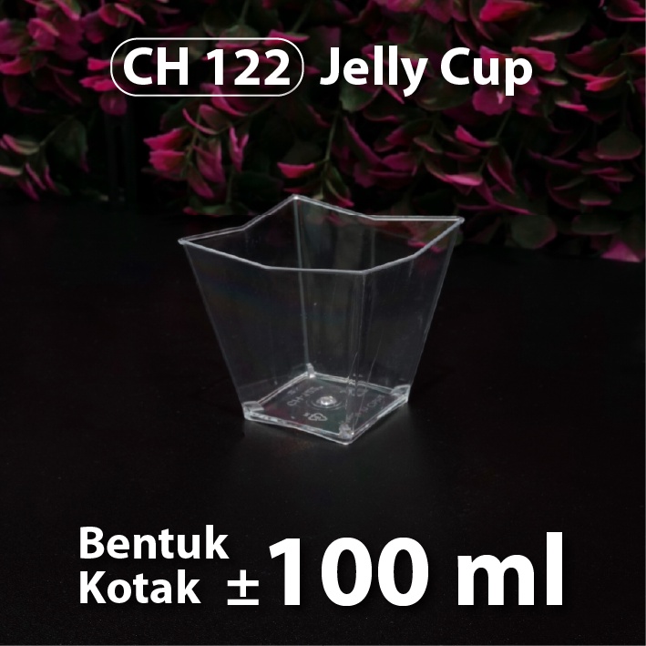 Jelly Cup / Gelas Puding 100 ml - Model Kotak - CH 122