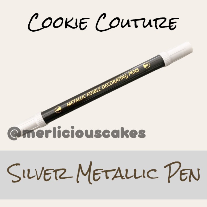 

Silver Metallic Edible Pen Cookie Couture Dual Tips