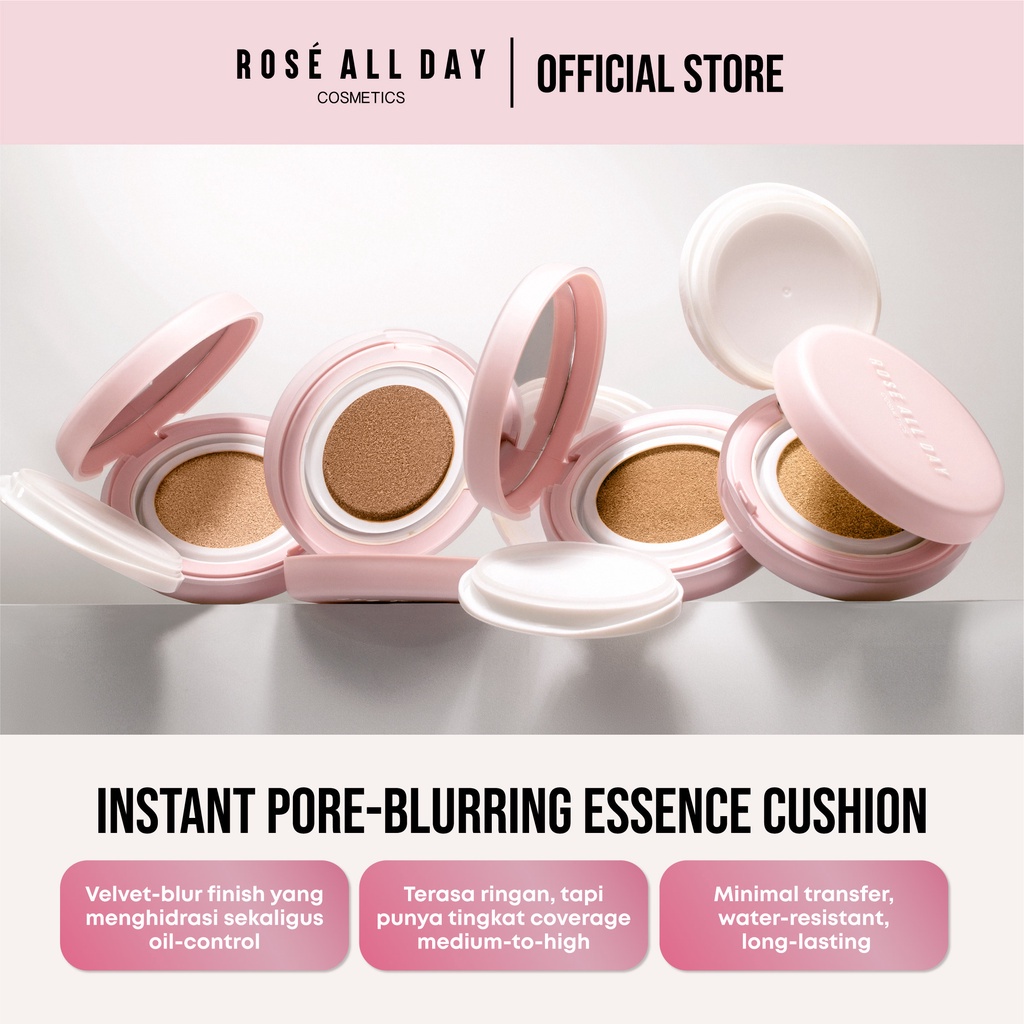 Rosé All Day The Realest Lightweight Essence Cushion Minimal transfer bpom 100% original