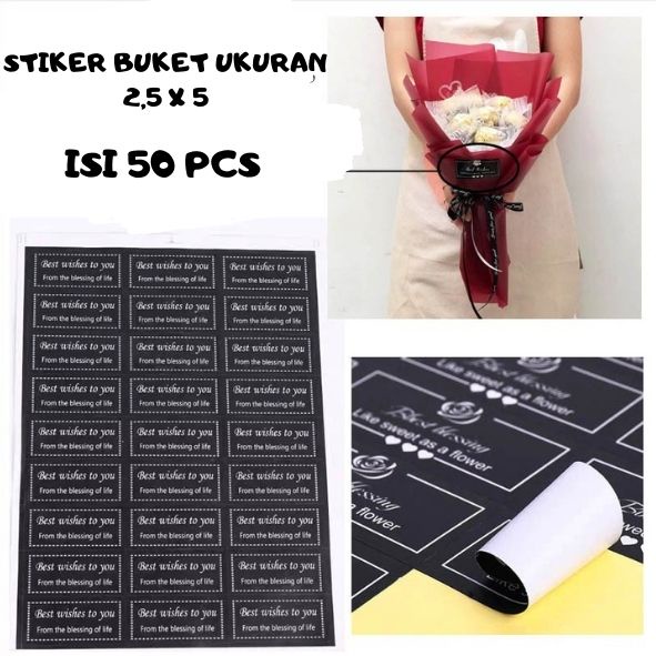 

50 Pcs STIKER BUKET-STIKER HAMPERS-STIKERCUSTOM BRAND SOSMED ISI 50 PCS