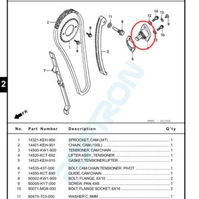 LIFTER ASSY TENSIONER KCT TONJOKAN SETELAN TENSIONER MEGAPRO LAMA GL PRO NEOTECH PRIMUS ORIGINAL AHM