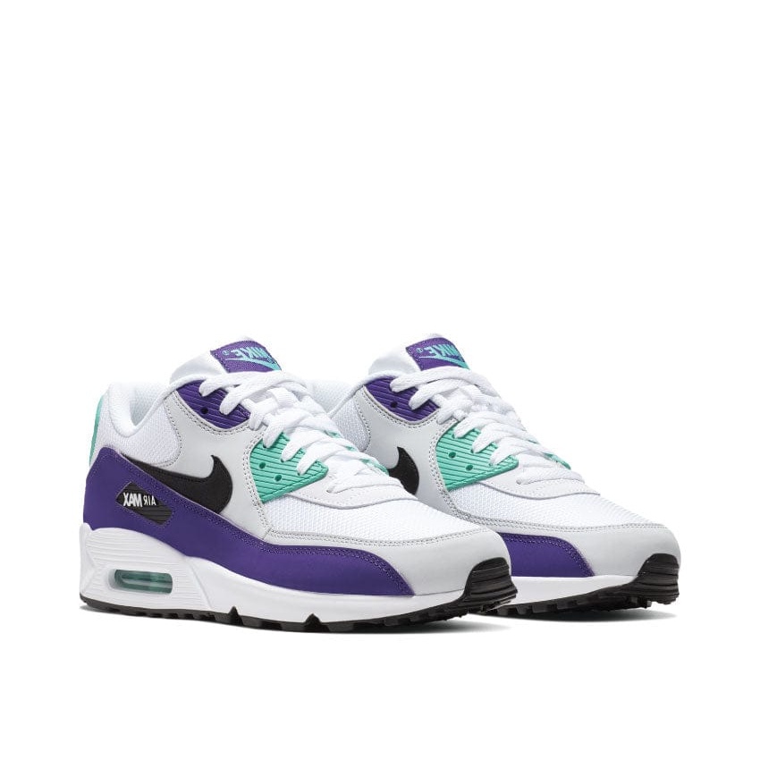 NIKE AIR MAX 90 WHITE BLACK HYPER JADE PURPLE / SEPATU NIKE AIR MAX ORIGINAL FULL TAG / SEPATU PRIA 