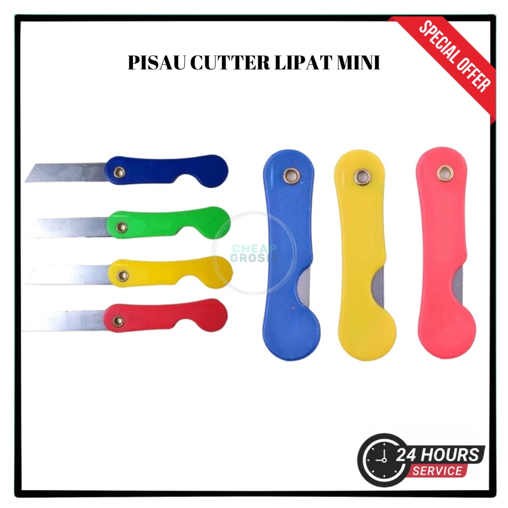 

Pisau Cutter Lipat Mini / Foldable Knife / Alat Bantu Potong Kertas Plastik Perlengkapan ATK Sekolah Kater Kecil Untuk | COD Makassar