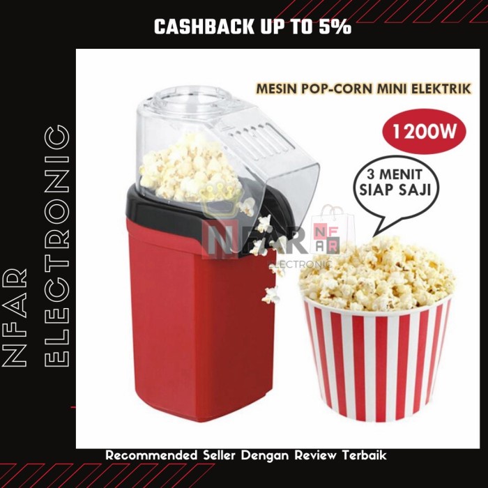 Popcorn Maker Mesin Popcorn Machine Mesin Popcorn Elektrik Portable