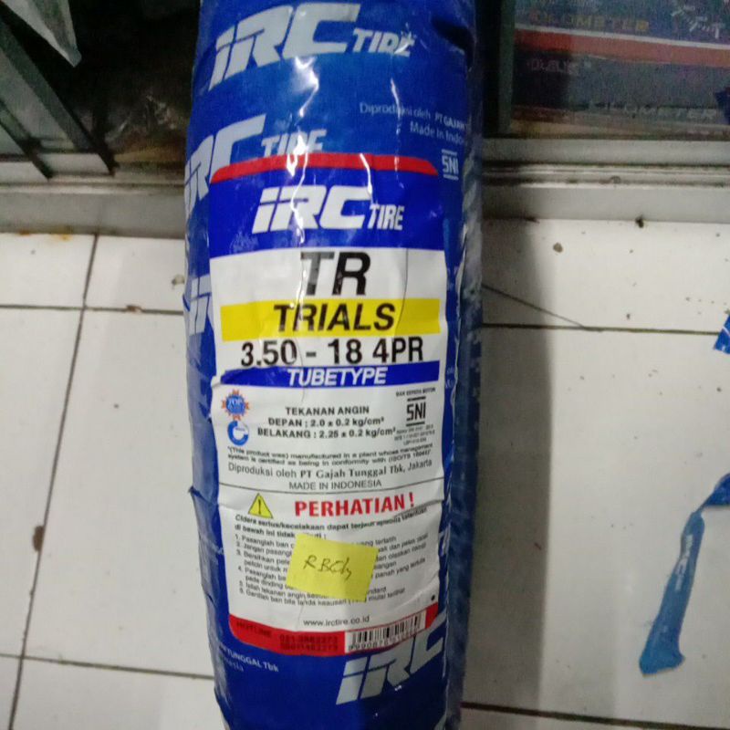 Ban IRC TRIALS 3.50-18 TR Trial Tubetype Ban Luar Motor IRC 350 Ring 18 Tril Trill Trail Belakang