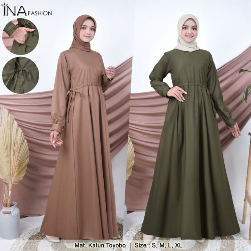 AINUN - INA STORE - GAMIS KATUN TOYOBO PREMIUM POLOS