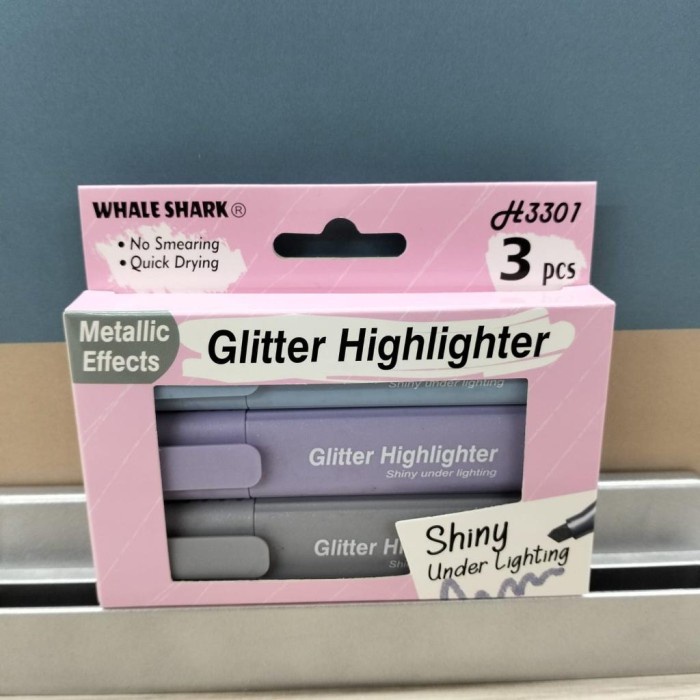 

Glitter Hightlighter/Highlighter Marker/Glowing Highlighter/Stabilo - 3PCS