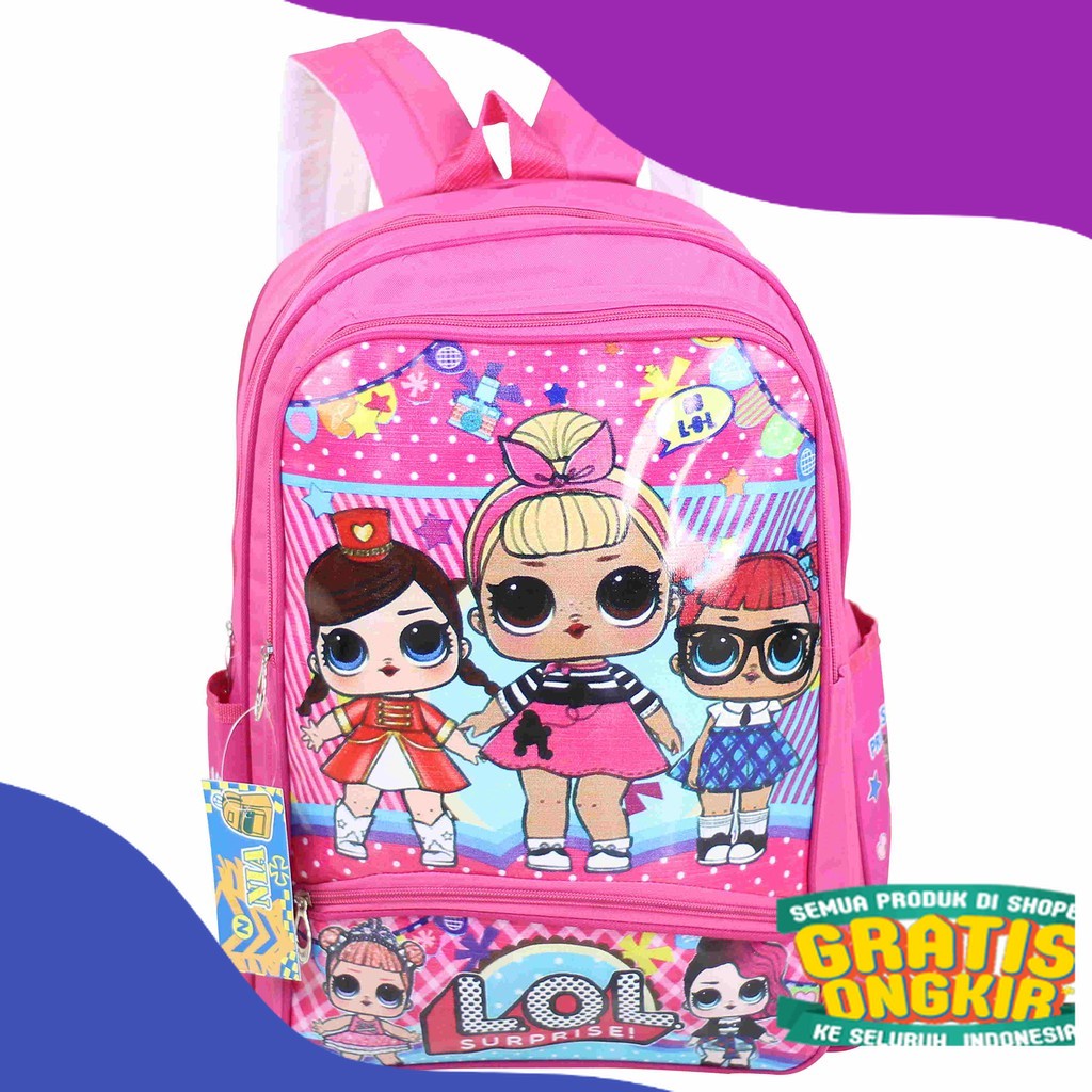 Tas Ransel Anak Paud TK LOL Pink Cantik Tas Sekolah Piknik Bagus Cocok Untuk Kado/ Kuaitas bagus