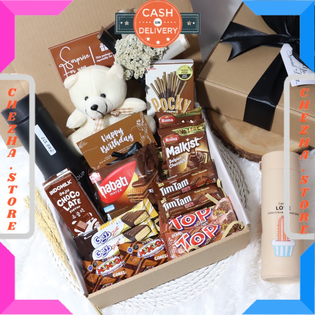 

BINGKISAN KADO ULTAH PASANGAN PACAR ISTRI MANTAN ISIAN MINI DAN BESAR / Hampers Snack Coklat / Kado Ulang Tahun Wisuda / Gift Box Cowok Cewek / Snack Box / BONUS GIFT CRAD UCAPAN