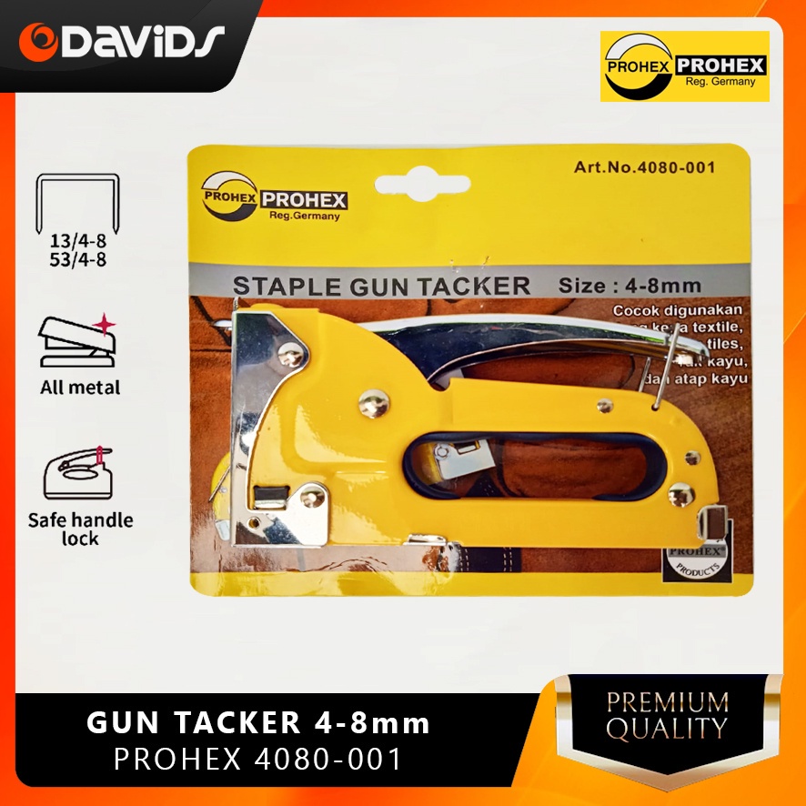 

Staples Tembak Gun Tacker Stapler Seteples Setaples Jok Motor 4-8mm Prohex 4080-001
