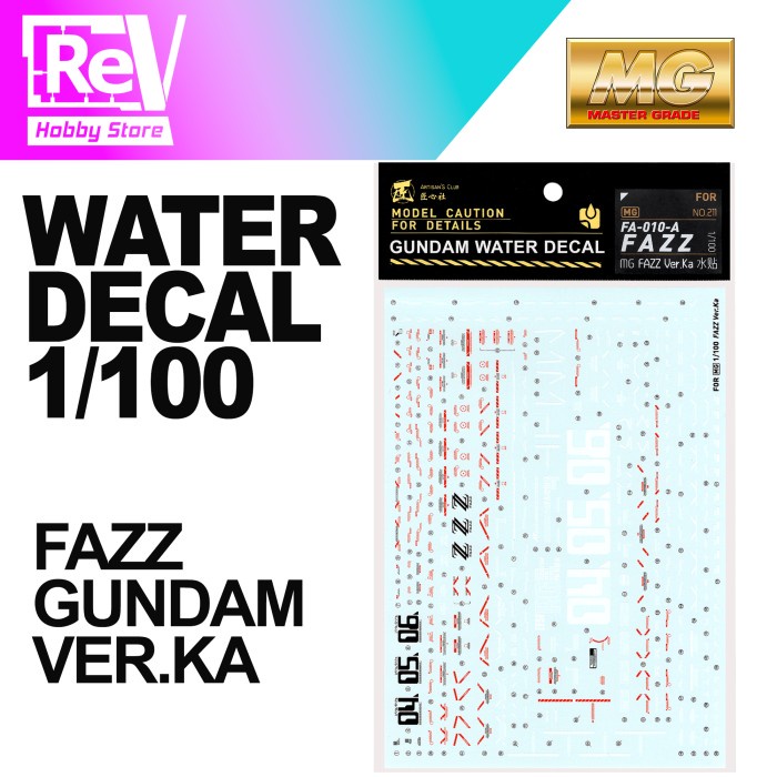 GUNDAM WATER DECAL MG FAZZ VER.KA MASTER GRADE