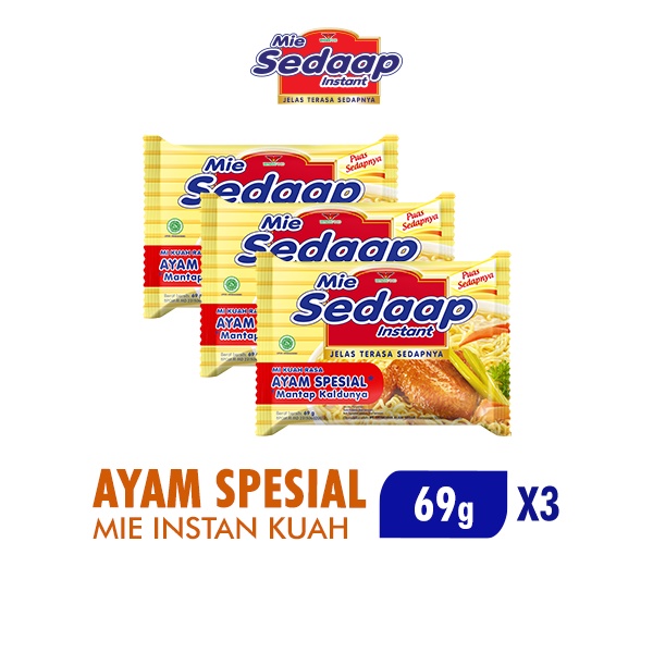 

Sedaap Mie Instan Ayam Spesial 69 gr x3
