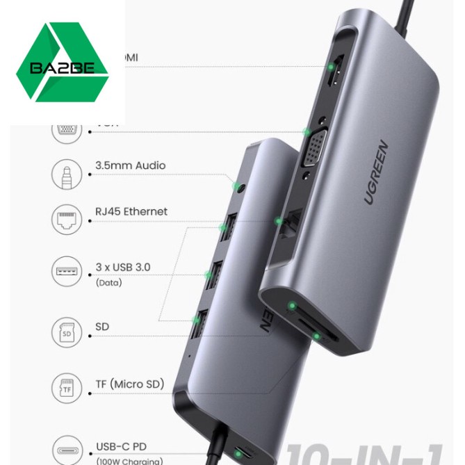 Ugreen 80133 usb c multifuntion adapter 10 in 1