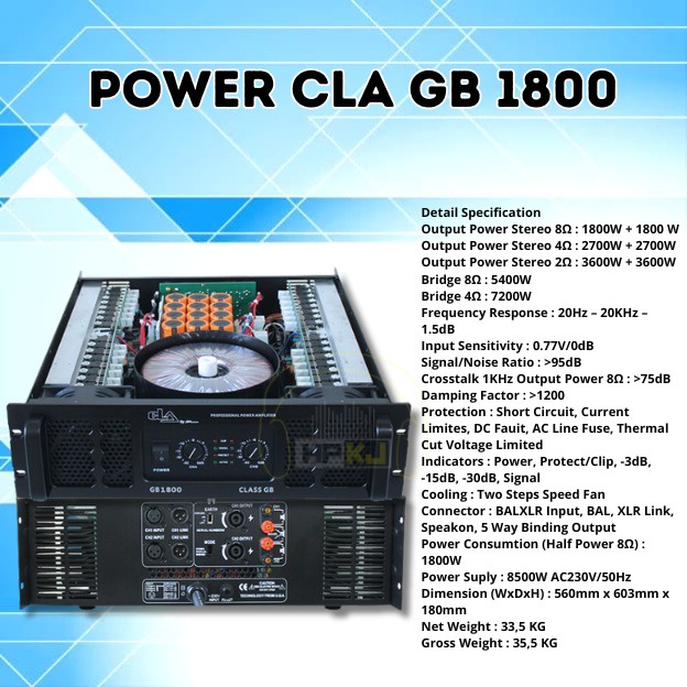 POWER AMPLIDIER CLA BY SPL AUDIO GB 1800 POWER CLA GB 1800