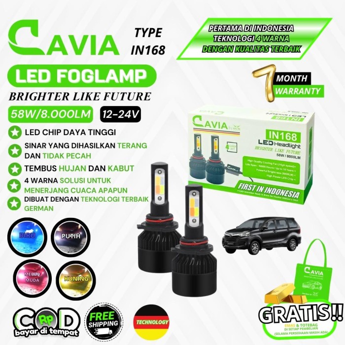 CAVIA-LAMPU LED FOGLAMP 4 WARNA TOYOTA AVANZA TEMBUS KABUT & HUJAN