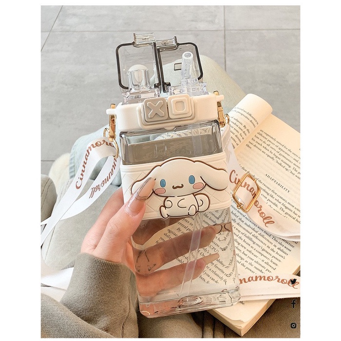 botol minum sanrio Tritan 2in1 BT011 cinnamoroll kuromi melody pompuri - BT011 - kuromi