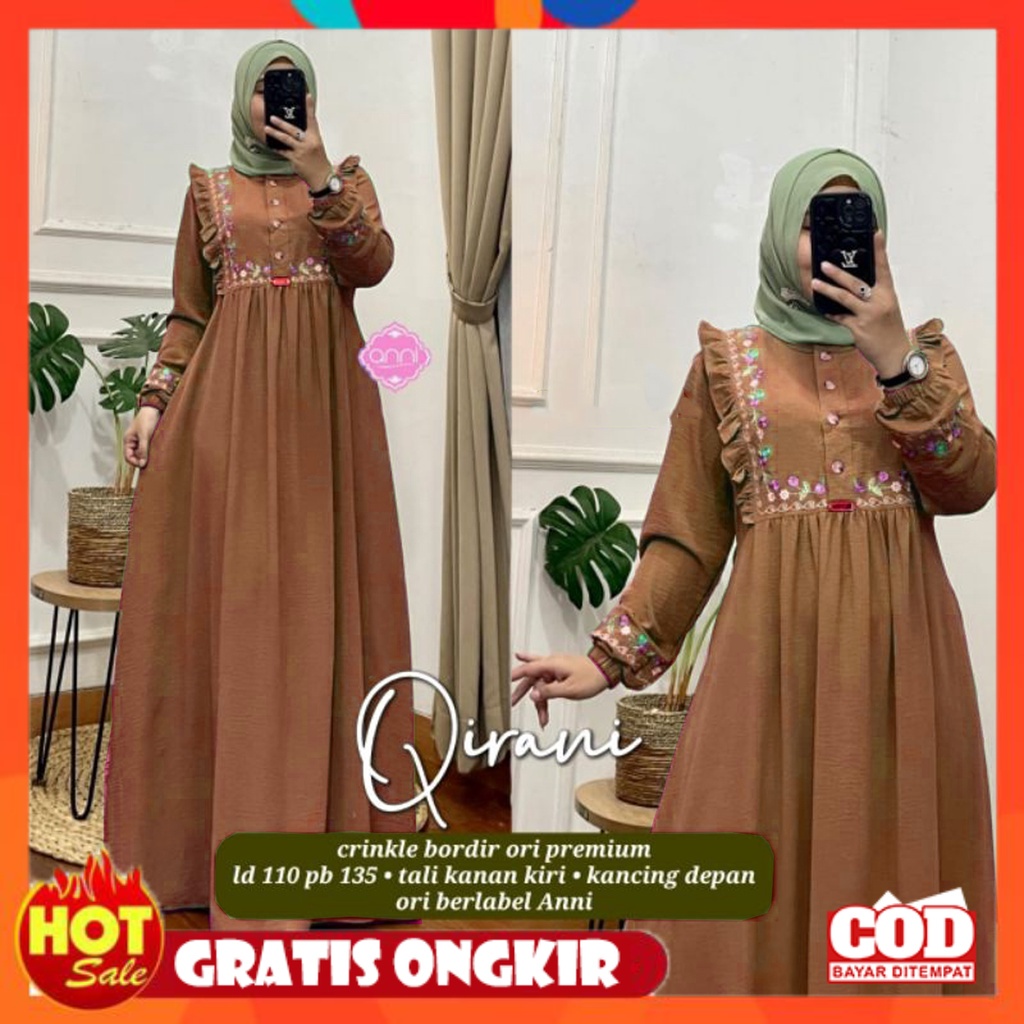 KAIN ADEM HALUS TEBAL / [TERMURAH] GAMIS CRINKLE QIRANI MAXI PREMIUM NYAMAN DIPAKAI ELEGAN KEKINIAN 