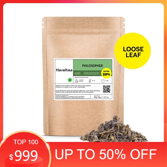 

new PHILOSOPHER | Big Tin | Haveltea | Teh Hijau | Green Tea Sinensis - Big Pouch