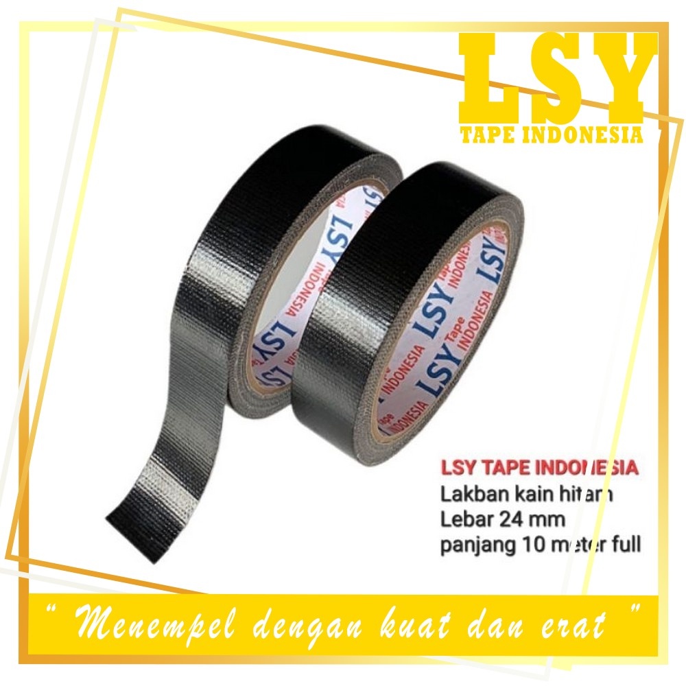 

LSY Lakban Warna Hitam 24mm x 10meter Full | Cloth Tape Multifungsi