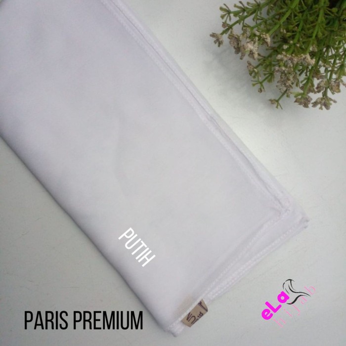Jilbab Segiempat Paris Premium Hijab Paris Kerudung Paris  Premium  - Putih