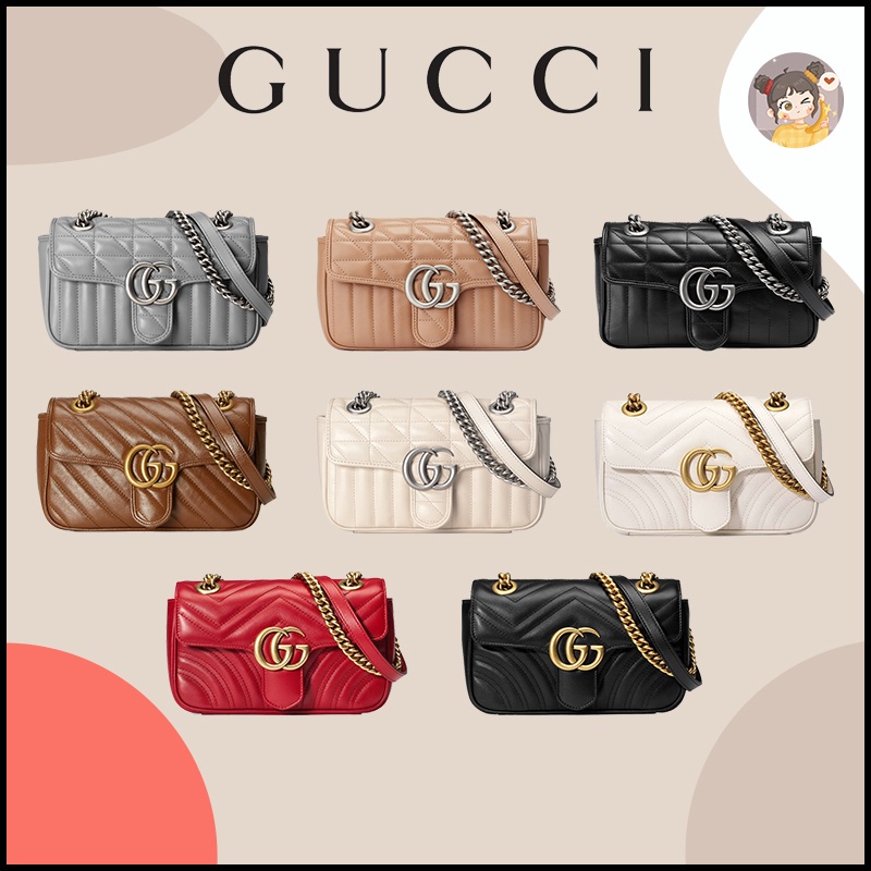 Gucci new GG Marmont mini shoulder bag Shoulder Bags Chain bag 100% authentic