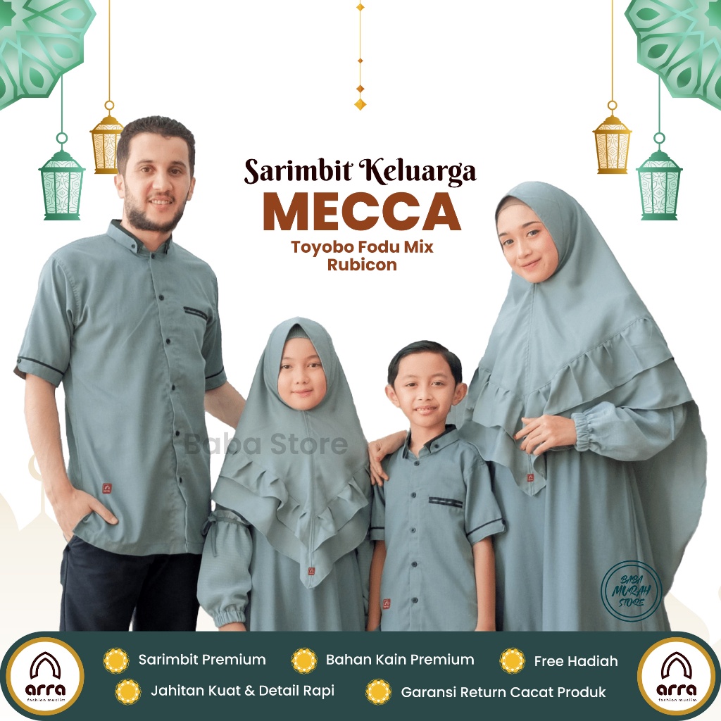 Baba Arra - Sarimbit Keluarga 2023 Lebaran Series Mecca Sage Green - Baju Couple Keluarga Lebaran 20