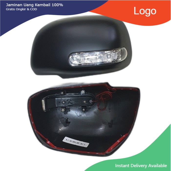 Cover spion hitam doff+lampu sein Innova lama 2005-2011. Aksesoris mobil