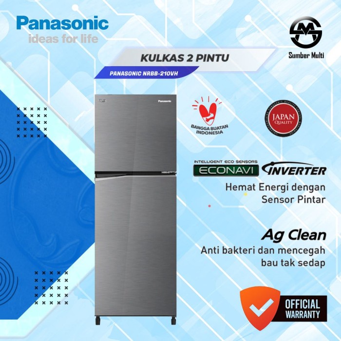 Kulkas Panasonic 2 Pintu NR-BB210VH Inverter 210VH 210 liter