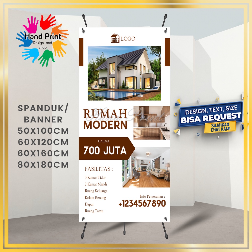 SPANDUK / BANNER / MMT Promosi Jual Rumah Sewa Rumah Kontrakan Kosan Jual Tanah