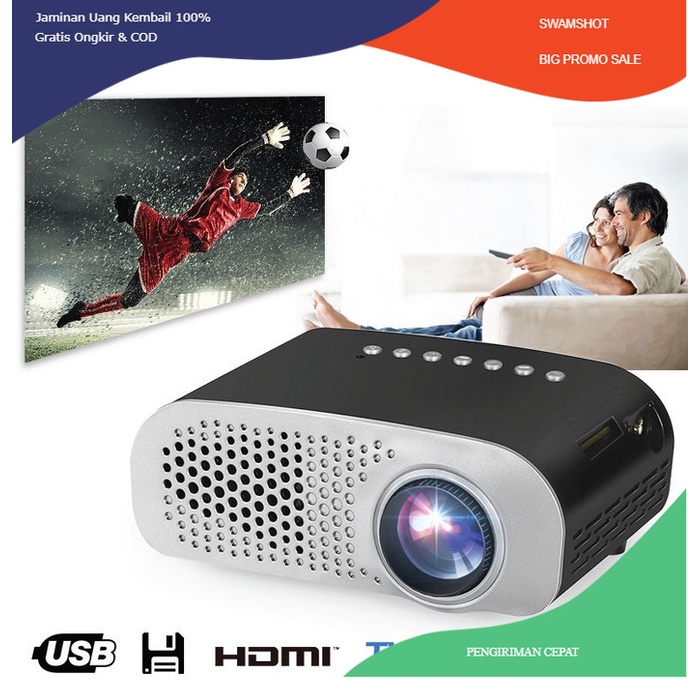 LED Proyektor SimpleBeamer GP802A TV Portable Double HDMI TV Tuner