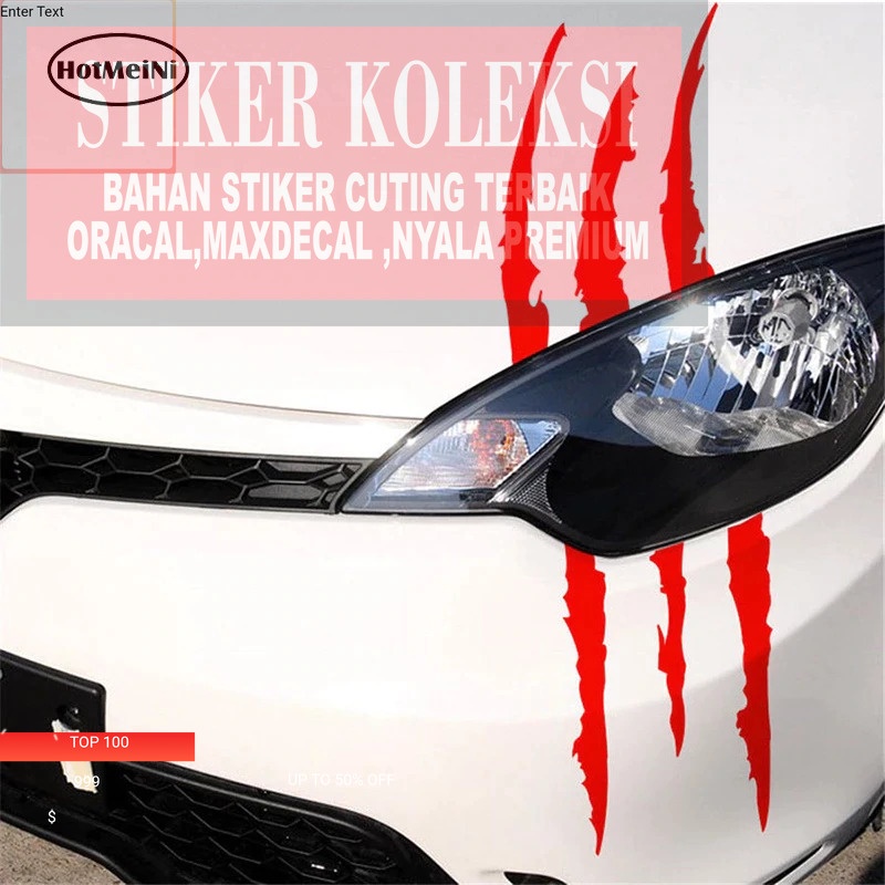 COD- Stiker Cutting Timbul Keren, Unik, Stiker Mobil, Stiker lampu depan, Stiker Awal Garis Tanda Ca