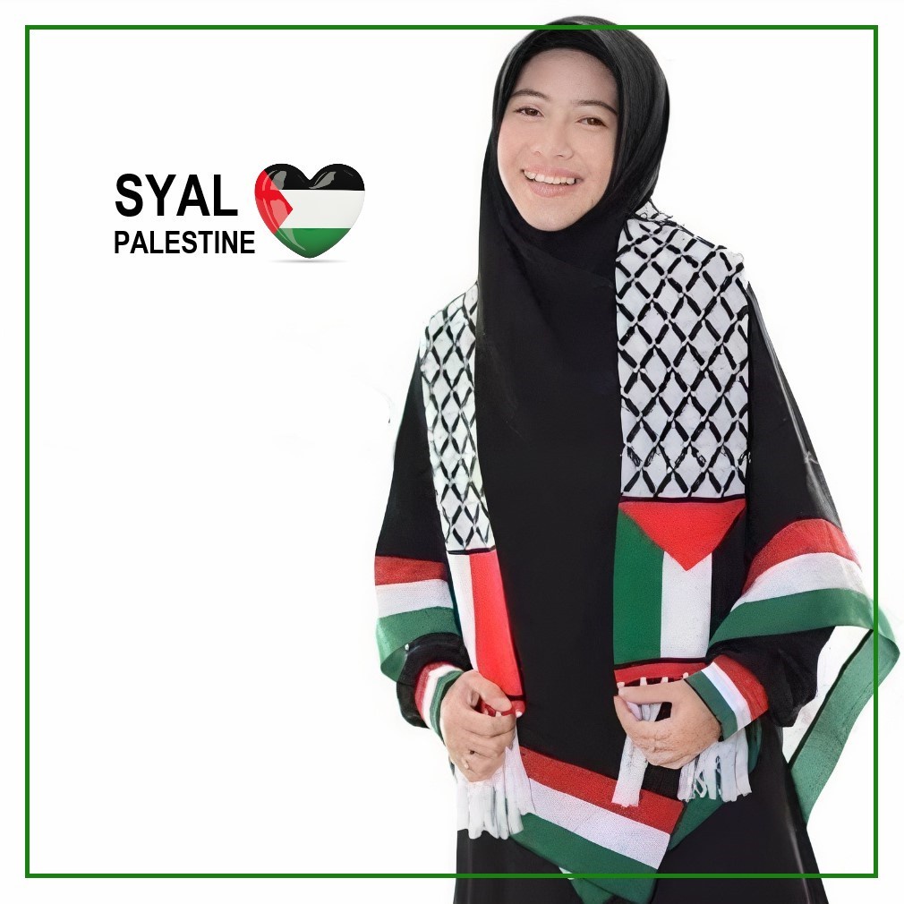 Syal Sorban Rajut Komputer Motif Slayer Palestina - Syal Rajut Palestina