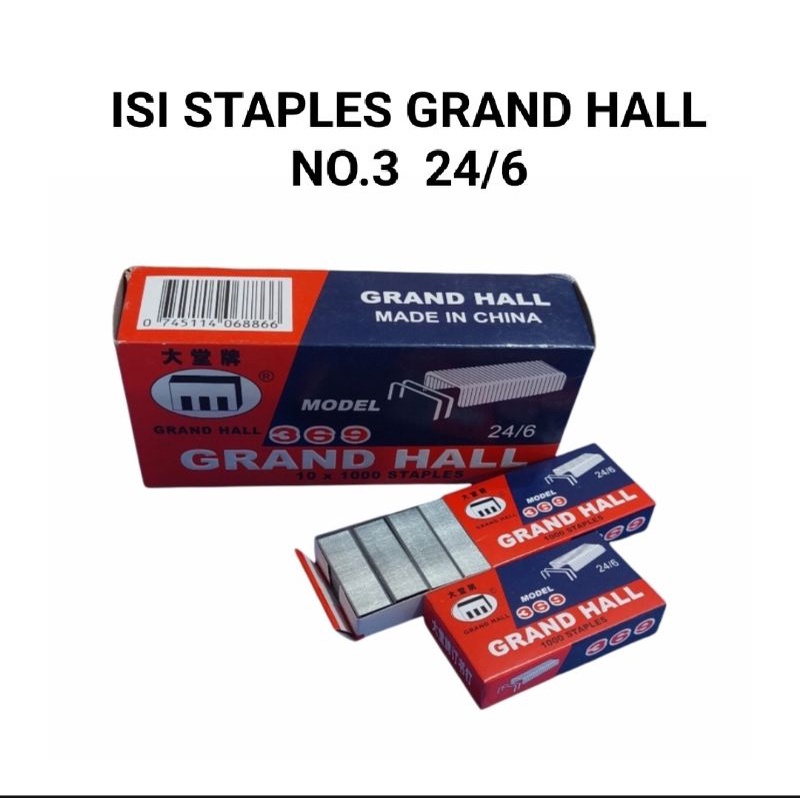 

Isi Staples Grand Hall no. 3 24/6 untuk Alat Staples Besar