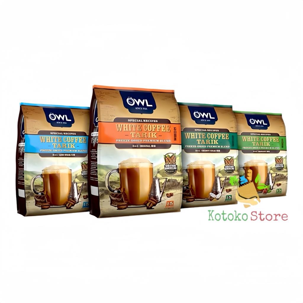 

COD Owl White Coffee 3in1 Tarik Original Hazelnut Coconut Sugar Less Sugar 540gr