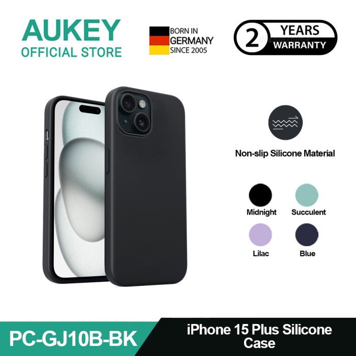 AUKEY iPhone 15 Plus Premium Silicone Case PC-GJ10B with MagSafe