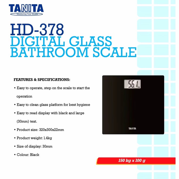 TANITA HD-378 Timbangan Badan Digital Kaca