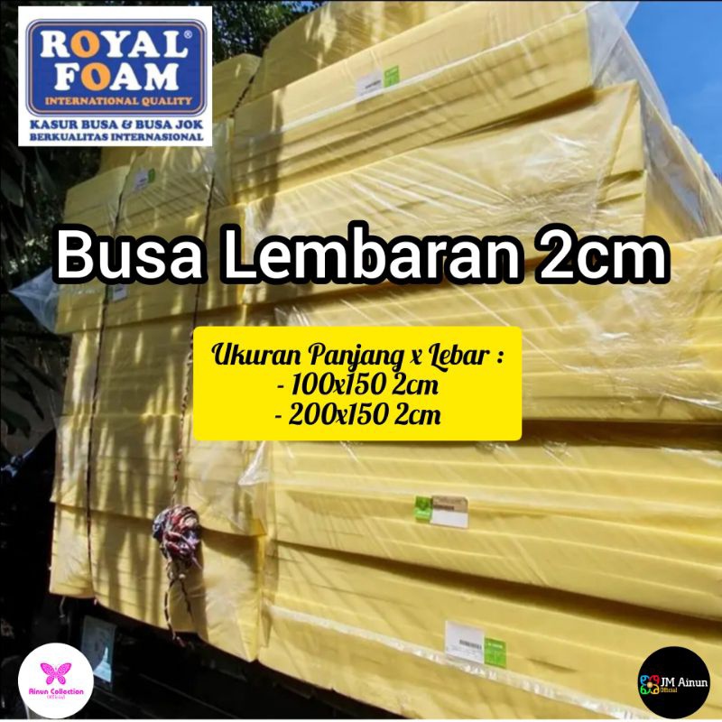 COD Busa Kasur Royal Foam Lembaran Tebal 2cm 100x150cm / 200x150cm Busa Yellow Super Empuk
