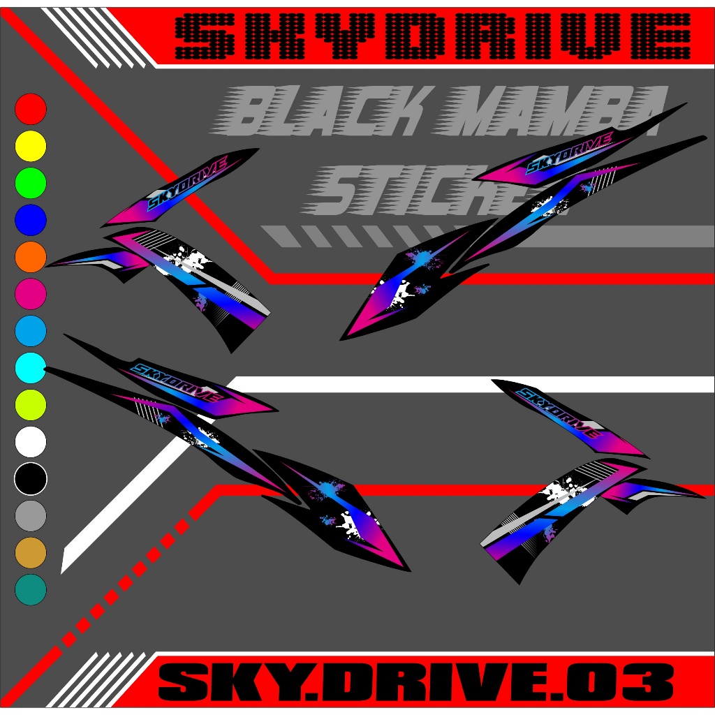 Striping SKYDRIVE sticker list variasi SKYDRIVE CODE 03