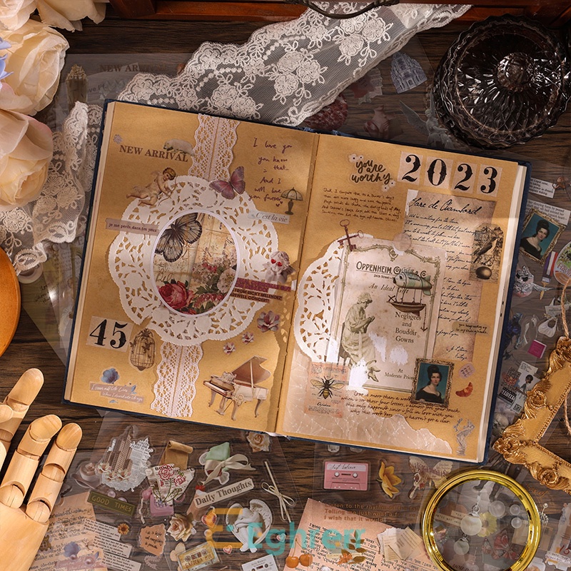 

✨EG Stiker pvc nostalgia retro stiker anak-anak kreatif stiker dekorasi buku pegangan -Eghrerr