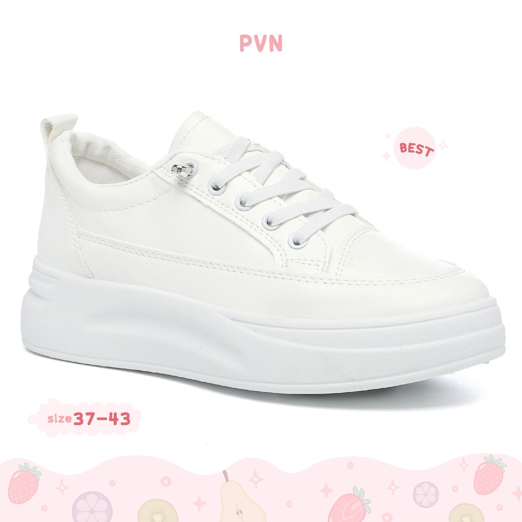 PVN Soodam Sepatu Sneakers Kets Putih Hitam Wanita Sport Shoes Kasual 180