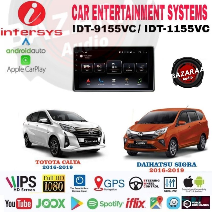 Head Unit Android INTERSYS 9 Inch SIGRA / CALYA 2016 - 2019 PNP