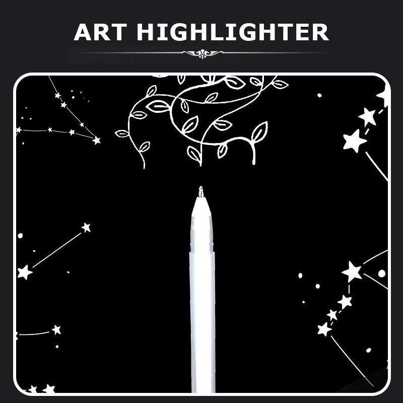 

Ready✨ Pena Gambar Garis Pengeringan Cepat Lukisan Sorot Pena Pena Gel Sketsa Putih Pena Berwarna-warni