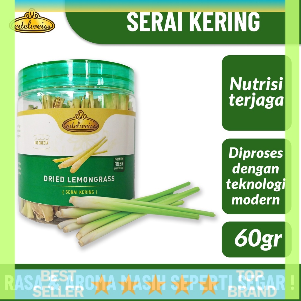 

Edelweiss Rempah Sereh Kering (Dried Lemongrass ) 60gr Teh Serai Sere Wangi