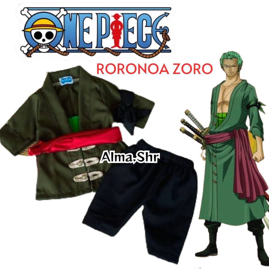 Kostum Roronoa Zoro Cosplay One Piece Kostum Ulang Tahun Anak Dewasa