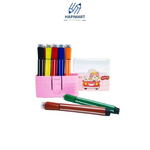 

Water Color Pen With Stamp Glass Box/Spidol Warna Warni Dengan Stempel