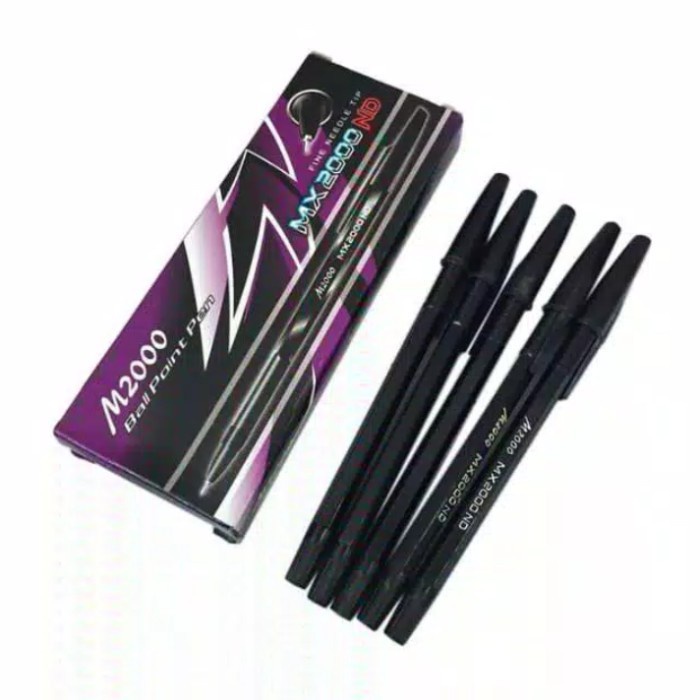 

12 PCS PULPEN MX2000 TINTA HITAM PULPEN TINTA HITAM BOLPOINT MX2000 BALLPOINT MX2000 BOLPEN MX2000