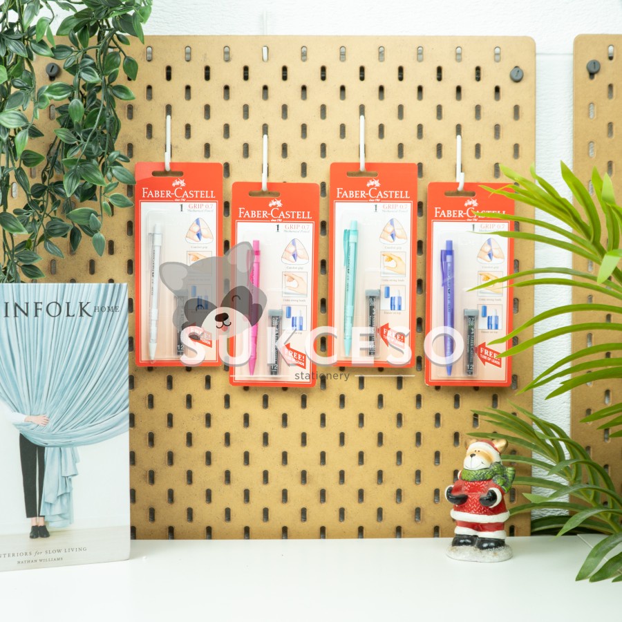 

Faber Castell Mechanical Pencil + Refill Grip 0.7mm Transparan / Pensil Mekanik Faber